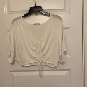 white flowy crop top from american threads